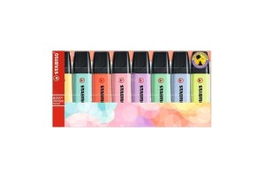 ESTOJO DE MARCA TEXTO STABILO BOSS PASTEL COM 8 UNI