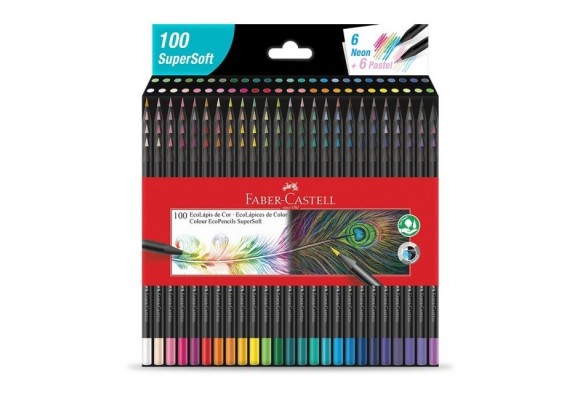 LAPIS DE COR ECOLAPIS SUPERSOFT FABER CASTELL 100 CORES