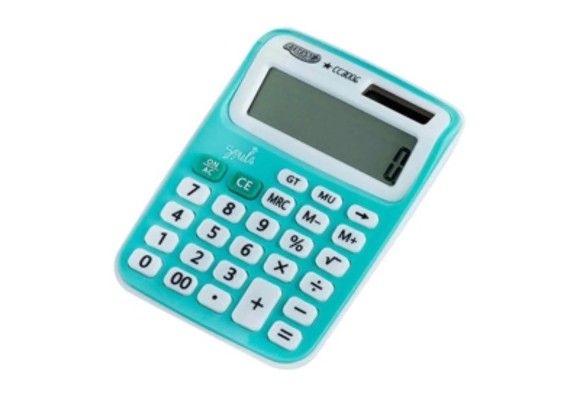 CALCULADORA MÉDIA 12 DÍGITOS SOLAR - VERDE PASTEL