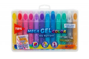 GIZ RETR MEGA GEL COLOR METAL 12COR CJTO