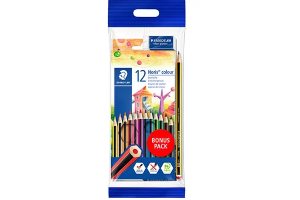 LAPIS DE COR STAEDTLER 12 CORES COM LAPIS E BORRACHA