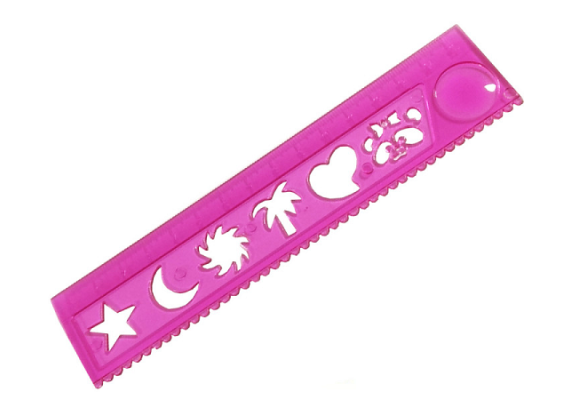 REGUA VAZADA COM LUPA ROSA ACRINIL