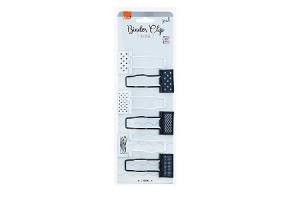 CLIPES PARA PAPEL BINDER 25MM - BLISTER C/ 6 UN - SUPORTE LÁPIS - PRETO E BRANCO