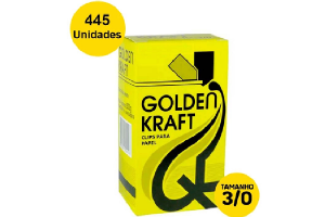 CLIPS PARA PAPEL GOLDEN KRAFT 3/0 CX GRANDE 445 UNI
