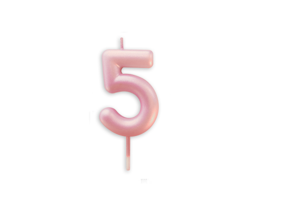 VELA METALIZADA 6CM ROSA BEBE- 5