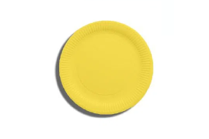 PRATO DE PAPEL 18 CM C/8 UNI - AMARELO NEON