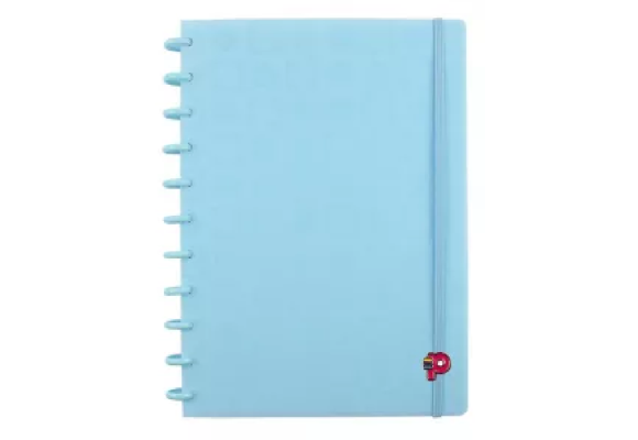 CADERNO POP DISC BREEZE PASTEL GRANDE COR: AZUL PASTEL