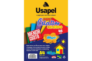 BLOCO USAPEL PAPEL CRIATIVO 45FLS 8CORES 85G/M2 210X297MM (A4)