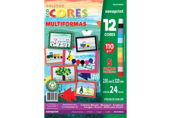 ECOCORES MULTIFORMAS FORMA GEOMETRICA A4 23X32 CM 24 FLS