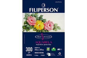 BLOCO FILIPERSON AQUARELA BRANCO 300G/M2 210X297MM (A4) 12FLS