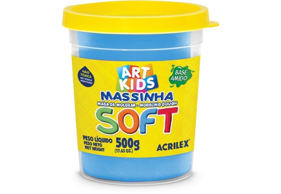 MASSA DE MODELAR ACRILEX PT 500G AZUL