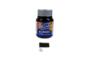 TINTA PARA TECIDO ACRILEX 37 ML PRETA